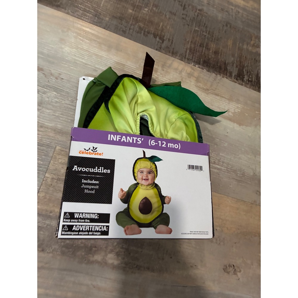 Way to Celebrate Avocuddles Infant Avocado Costume 6-12 Months Jumpsuit Hood